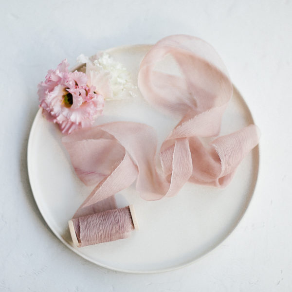 Seidenband OLD ROSE Crinkled Chiffon