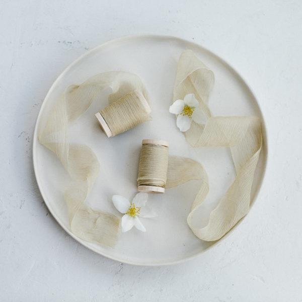 Seidenband Crinkled Chiffon Sand