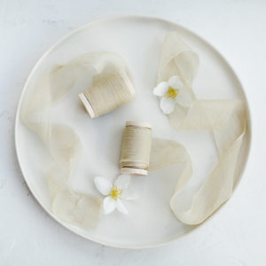 Silk ribbon SAND Crinkled Chiffon - Image 2