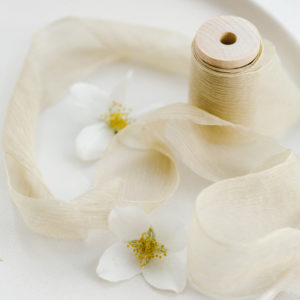 Silk ribbon SAND Crinkled Chiffon - Image 9