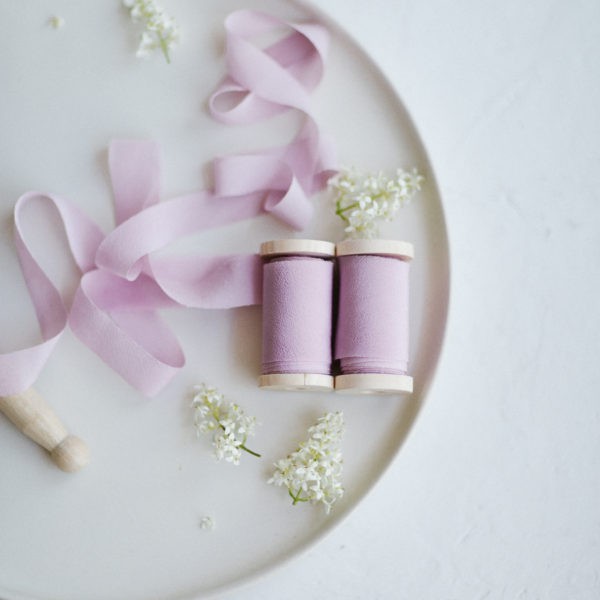 Silk ribbon FLAMINGO Crepe-de-Chine BOUQUET Collection