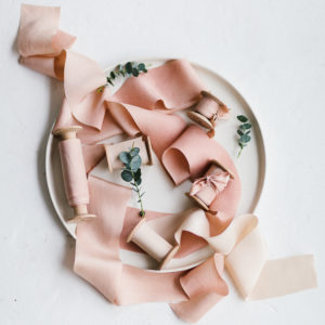 Silk ribbon DUSTY ROSE Habutai BOUQUET Collection - Image 2