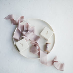 silk ribbon Lavender Fog