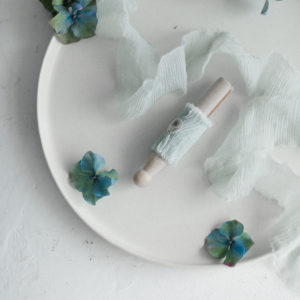 Seidenband BLUE LAGOON Crinkled Chiffon QUER