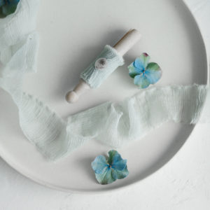 Seidenband BLUE LAGOON Crinkled Chiffon QUER – Bild 5