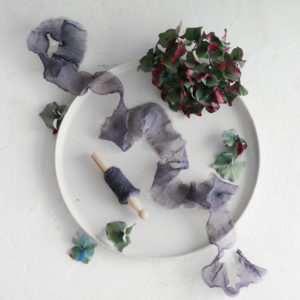 Silk ribbon NIGHT VIOLETT Crinkled Chiffon QUER - Image 2