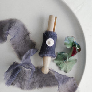 Silk ribbon NIGHT VIOLETT Crinkled Chiffon QUER