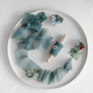 Silk ribbon SEA WAVE Crinkled Chiffon QUER
