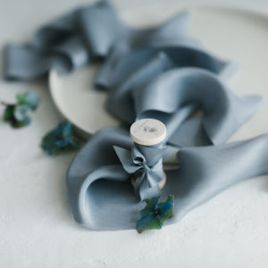 Seidenband DUSTY BLUE Habutai BOUQUET Collection – Bild 6