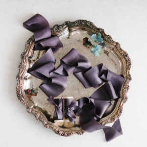 Silk ribbon NIGHT VIOLETT Habutai BOUQUET Collection