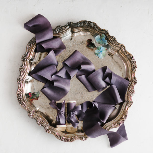 Silk ribbon NIGHT VIOLETT Habutai BOUQUET Collection