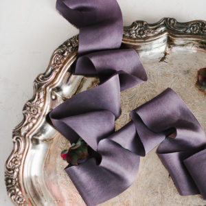Silk ribbon NIGHT VIOLETT Habutai BOUQUET Collection - Image 2