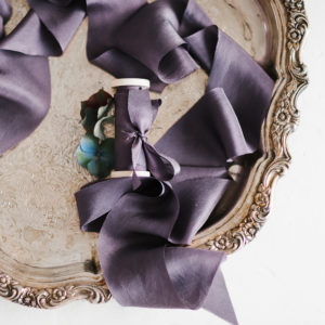 Silk ribbon NIGHT VIOLETT Habutai BOUQUET Collection - Image 3