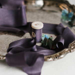 Silk ribbon NIGHT VIOLETT Habutai BOUQUET Collection - Image 4