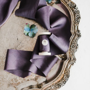 Silk ribbon NIGHT VIOLETT Habutai BOUQUET Collection - Image 5