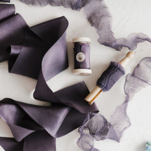 Silk ribbon NIGHT VIOLETT Habutai BOUQUET Collection - Image 6