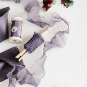 Silk ribbon NIGHT VIOLETT Crinkled Chiffon QUER - Image 7