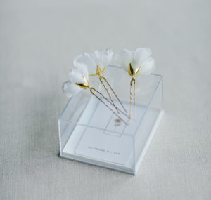 Braut Haarnadel Jasmin mit Seidenblumen, Haarschmuck, 3-er Set – Bild 5