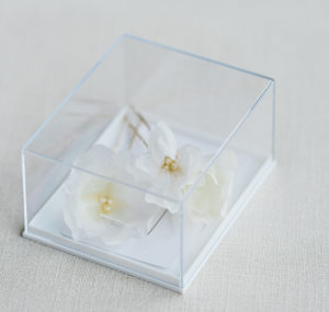 Braut Haarnadel Jasmin mit Seidenblumen, Haarschmuck, 3-er Set – Bild 10