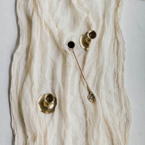 Cotton gauze table runner IVORY