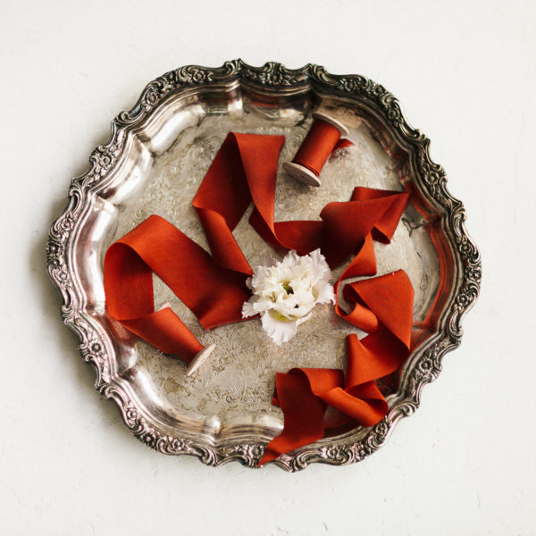 silk ribbon TERRACOTTA