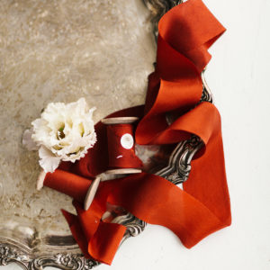 Silk ribbon TERRACOTTA Habutai BOUQUET Collection - Image 7