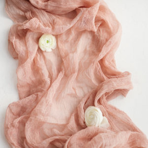 Tischläufer Baumwolle Gaze Coral Pink
