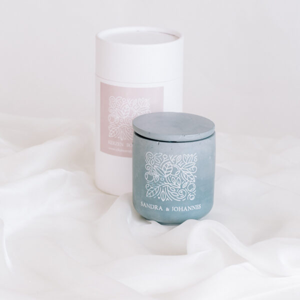 personalisierte DUFTKERZE DUSTY BLUE Groß