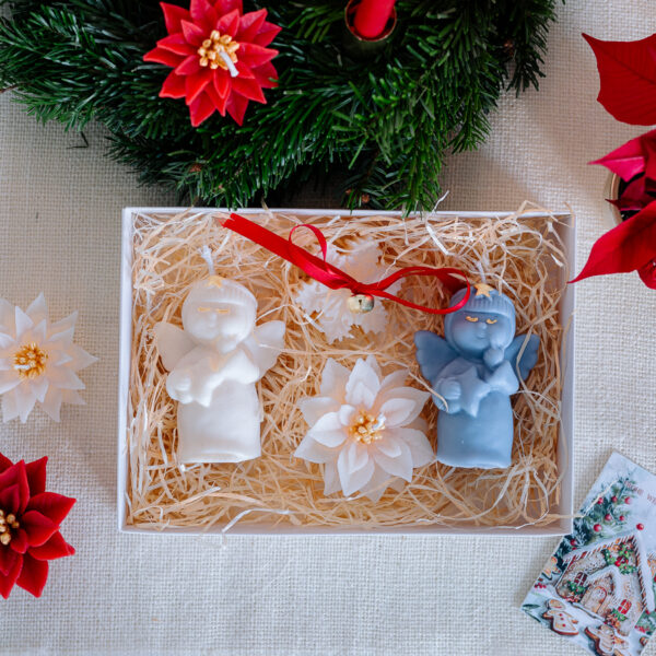 Weihnachtsengel Blau Weiß
