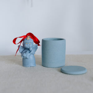 Geschenkset Duftkerze und Weihnachtsengel Blau – Bild 3