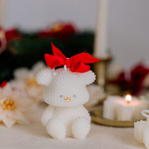 Weihnachtskerze Bärchen – Bild 3