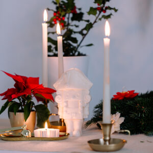 Weihnachtskerze NUSSKNACKER klein weiss – Bild 3