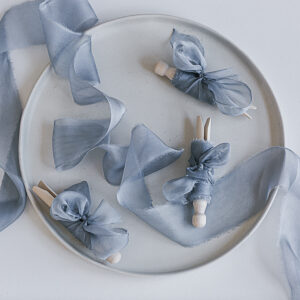 Seidenband HELLBLAU Chiffon – Bild 2
