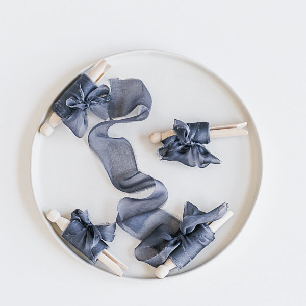 Seidenband DUNKELBLAU Chiffon