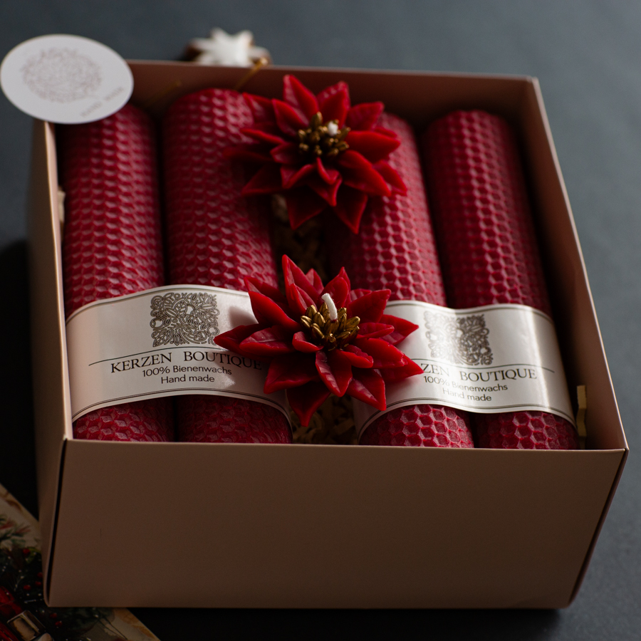 Bienenwachskerzen für Adventskranz Set 4 Stk