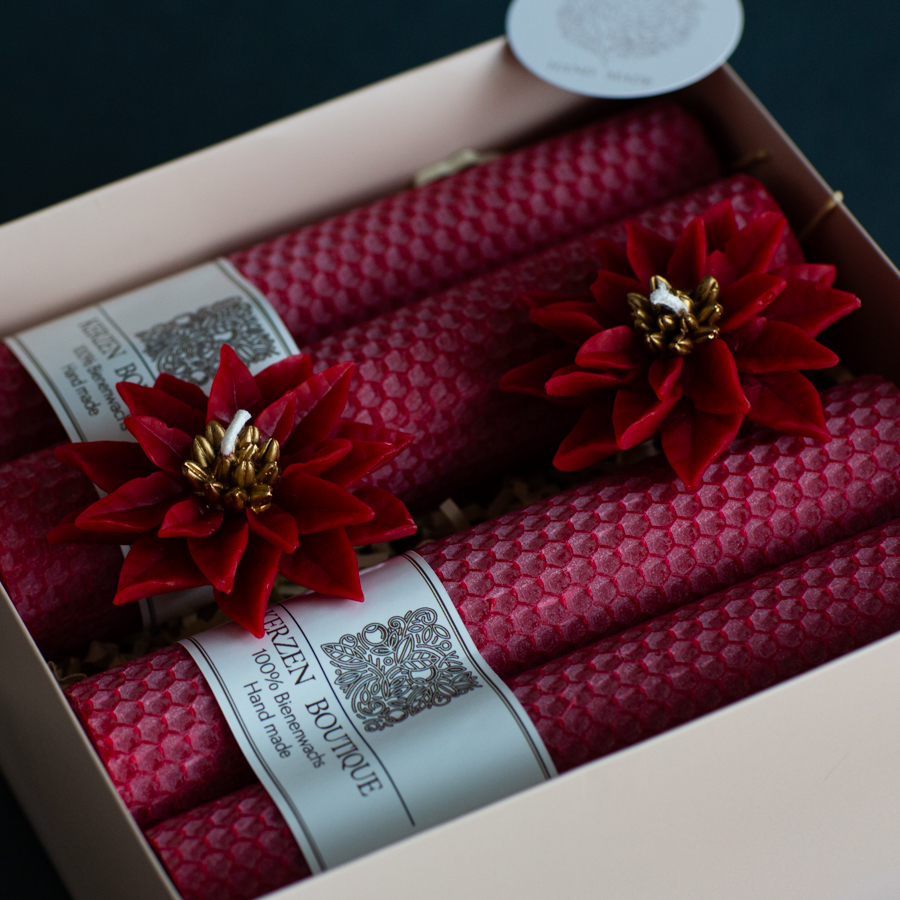 Bienenwachskerzen für Adventskranz Set 4 Stk