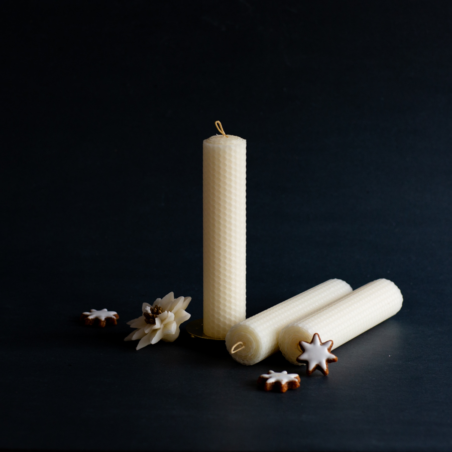 Kerzenset für Adventskranz weiß